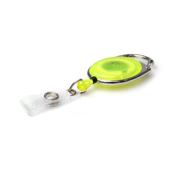 Bilde av Yellow translucent carabiner ID badge reel with reinforced strap. 60270148 (DE,SE,NO,FI,RO,PL)